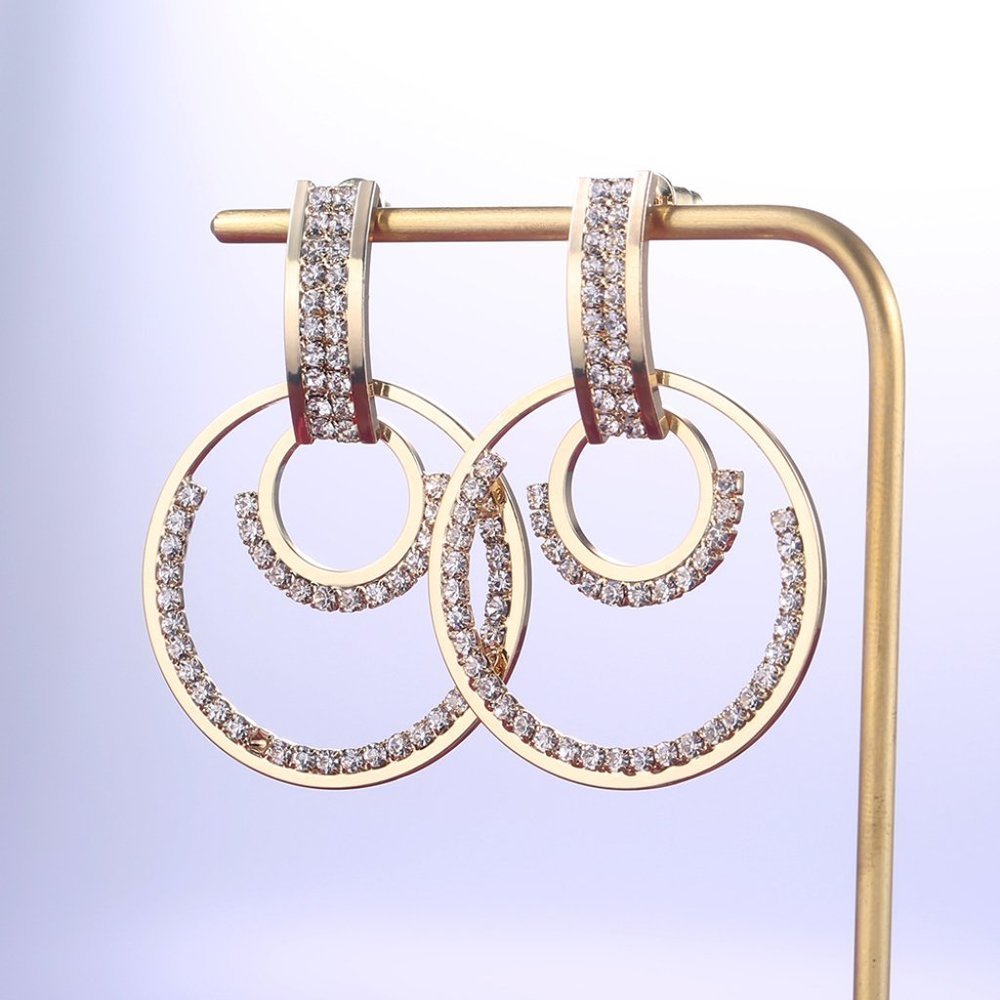 🎁14K Gold Plated Sparkling CZ Drop Earrings for Women, MARR9438 - Picture 2 of 3